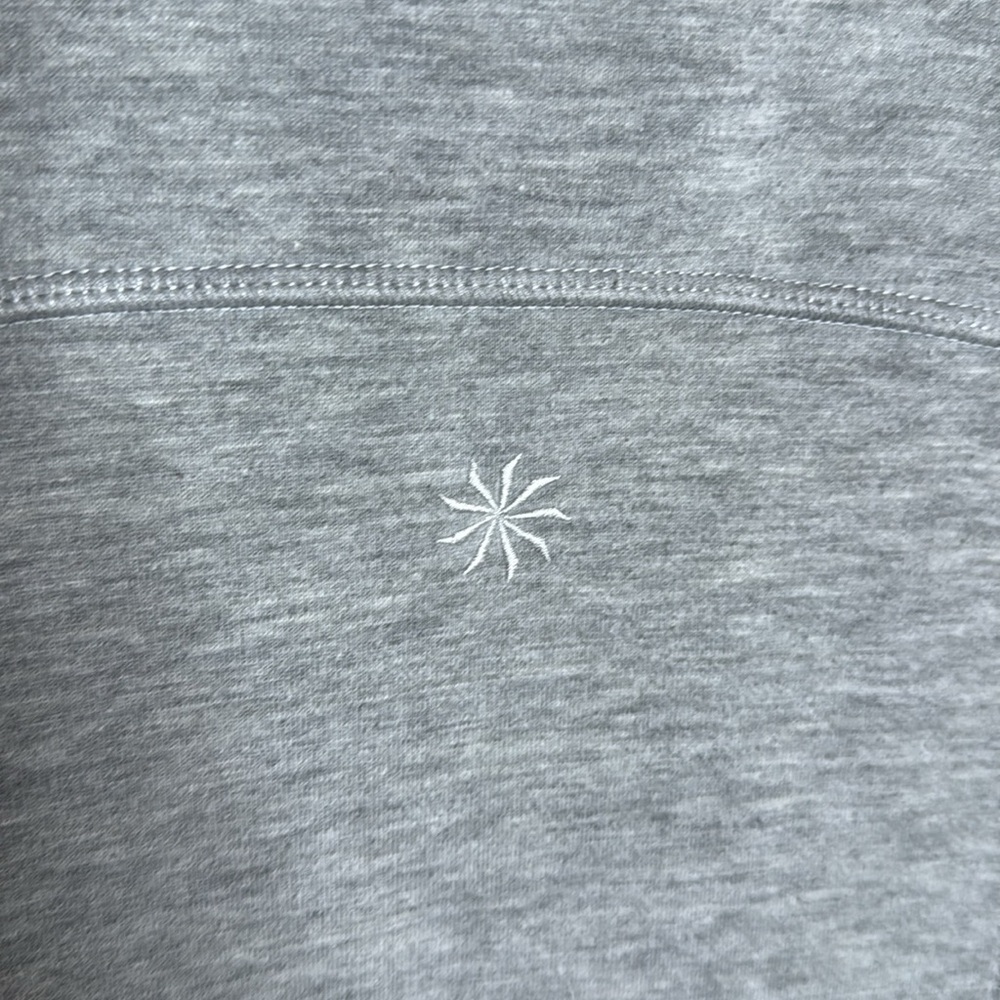 Athleta Grey Long Zip Up Fleece Sweatshirt Hoodie Jacket Size Large - Picture 7 of 12